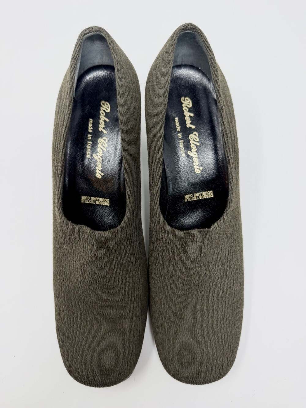 Robert Clergerie Olive Green Textile Pumps
